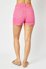 Magenta High Waist Garment Dyed Embroidery Judy Blue Shorts