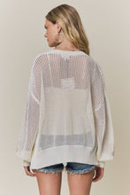 LIGHTWEIGHT FLORAL SWEATER CARDIGAN - CESW3607: IVORY / S-M-L(2-2-2)