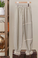 Olive Lace Accents Stripped Mello Jogger Pants