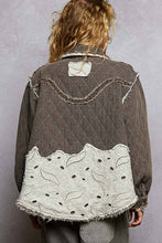 Black Long sleeve Western-inspired yoke studded lace panel POL jacket