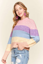 Multi Color Mock Neck Rib Sweater