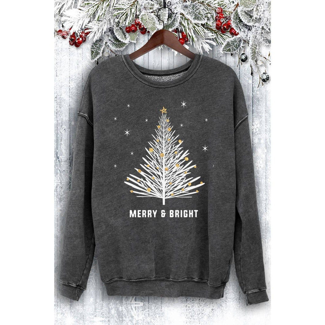 Mineral Black Merry N Bright Glitter Sweatshirt