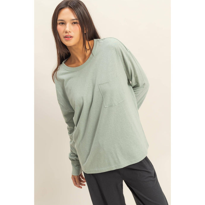 Iceberg Green Long Sleeve Pocket T-Shirt