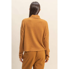 Pale Brown Drop Shoulders Turtleneck Top