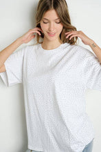 White Oversized rhinestone embellished Tunic t-shirt