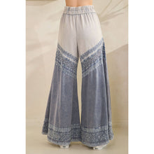 Blue Washed Fabric Mix Wide Leg Oli+Hali Pants