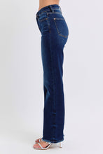 Dark Mid Rise Straight Leg with Fray Hem Judy Blue Jeans