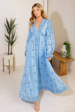 Sky Blue printed woven maxi dress