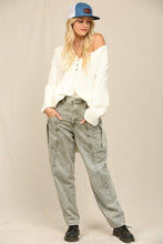 Off White Henley Style Button Down Front Sweater