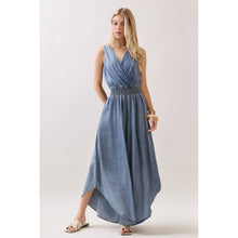 Medium Wash Tencel Surplice Sleeveless Jumper