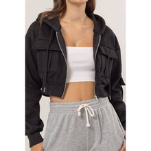 Black Fleece French Terry Cropped Jacket