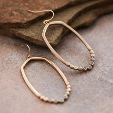 Oval Gold Plated Metal Drop Earrings