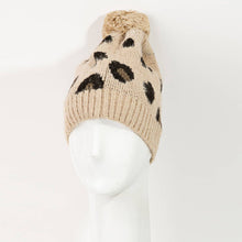 Leopard Print Pom Beanie: Pink