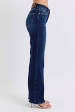 Dark Mid Rise Straight Leg with Fray Hem Judy Blue Jeans