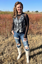 Black Night Sky Mesh Top