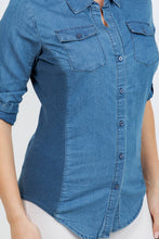 Medium Knit to Fit Vintage Wash Denim Button Down Shirt