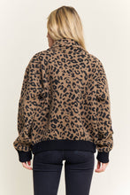 Brown Leopard Jacket with denim pockets