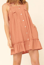 Ashe Rose Plaid Square Cami Neck Button Front Mini Dress