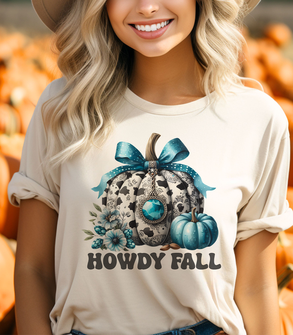 Heather Ice Grey Howdy Fall Pumpkin T-Shirt