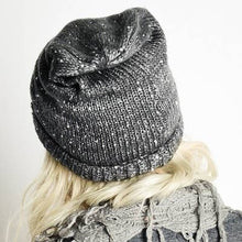 Burgundy Sequin Lurex Slouchy Beanie