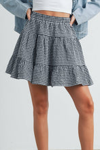Black Ibory High Waist Tiered Check Skirt