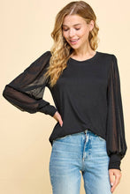 Black Top with detailed Laced Sleeves