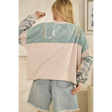 Light Taupe Cloud Washed Stripes Raw Edge Oli+Hali Pullover