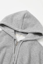 Grey Elise Hooded Knit Dolman Short Sleeve Zip