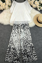 White Chic Leopard Wide-Leg Pants