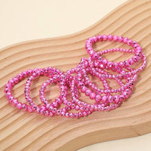 Silver Faceted Beaded Stretch Multi Layered Bracelets