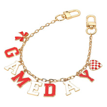 Blue Gold White Football GAME DAY Heart Charm