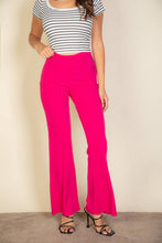 High Waist Stretch Crepe Flare Pants: Black / L