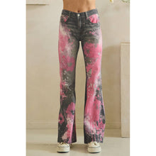 Black Pink Paint Spattered Flare Oli+Hali Jeans