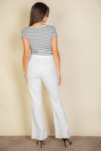 High Waist Stretch Crepe Flare Pants: Black / M