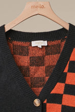 Black Multi Checkerboard Halloween Cardigan