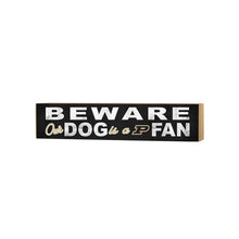 3x13 Block BEWARE of Dog Purdue Boilermakers