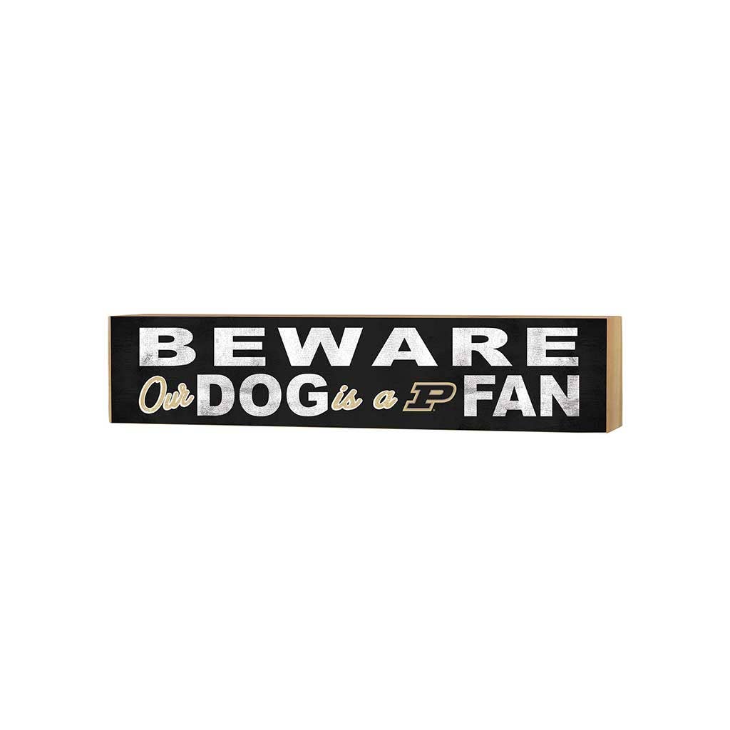 3x13 Block BEWARE of Dog Purdue Boilermakers
