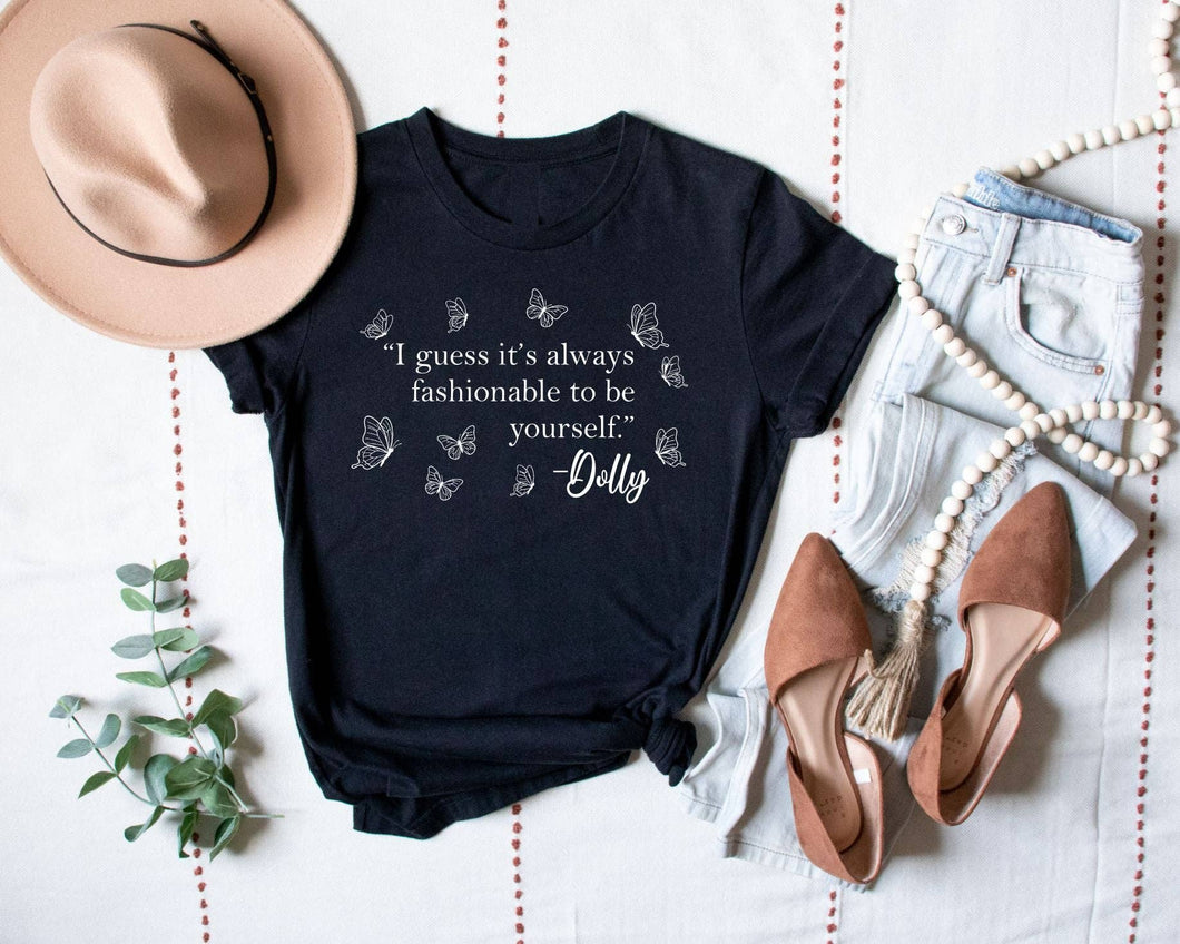 Black Fashionable to be Yourself Dolly Western Graphic Tee