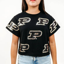 Black Purdue Full Coverage Sequin Tee