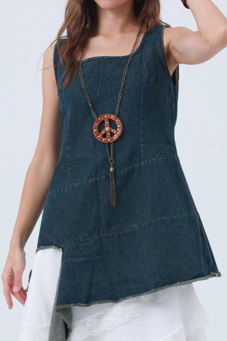 Wild West Peace Sign Lariat – Symbolic Frontier Necklace