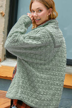 Birdy Sage Oversized Soft Quilted Button Down Jacket