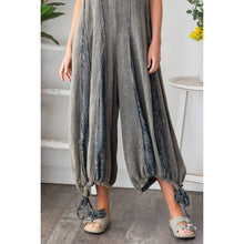 Navy Charcoal Washed Ruffle Cotton Gauze Oli+Hali Romper