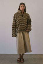 HT3686 Mandy Half Zip Fleece Pullover (TAUPE/BLACK): TAUPE/BLACK / S-M-L (3-2-1)