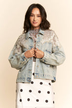 Denim Blue Mesh Stitching Button Down Davi & Dani Jacket
