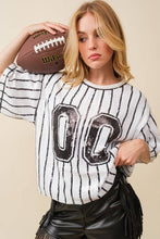 Wh/Bl Game Day Sequin Top
