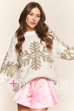 White Sparkly Snowflake Fuzzy Sweater