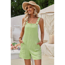 Green Sleeveless Jacquard Adjustable Strap Romper