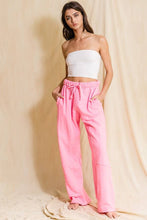 Neon Pink Elastic Banded Waist Baggy Pants