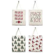 PEACE LOVE JOY Holiday Message Printed Tote Bag