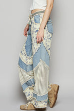 Denim Floral print crochet contrast casual POL jeans